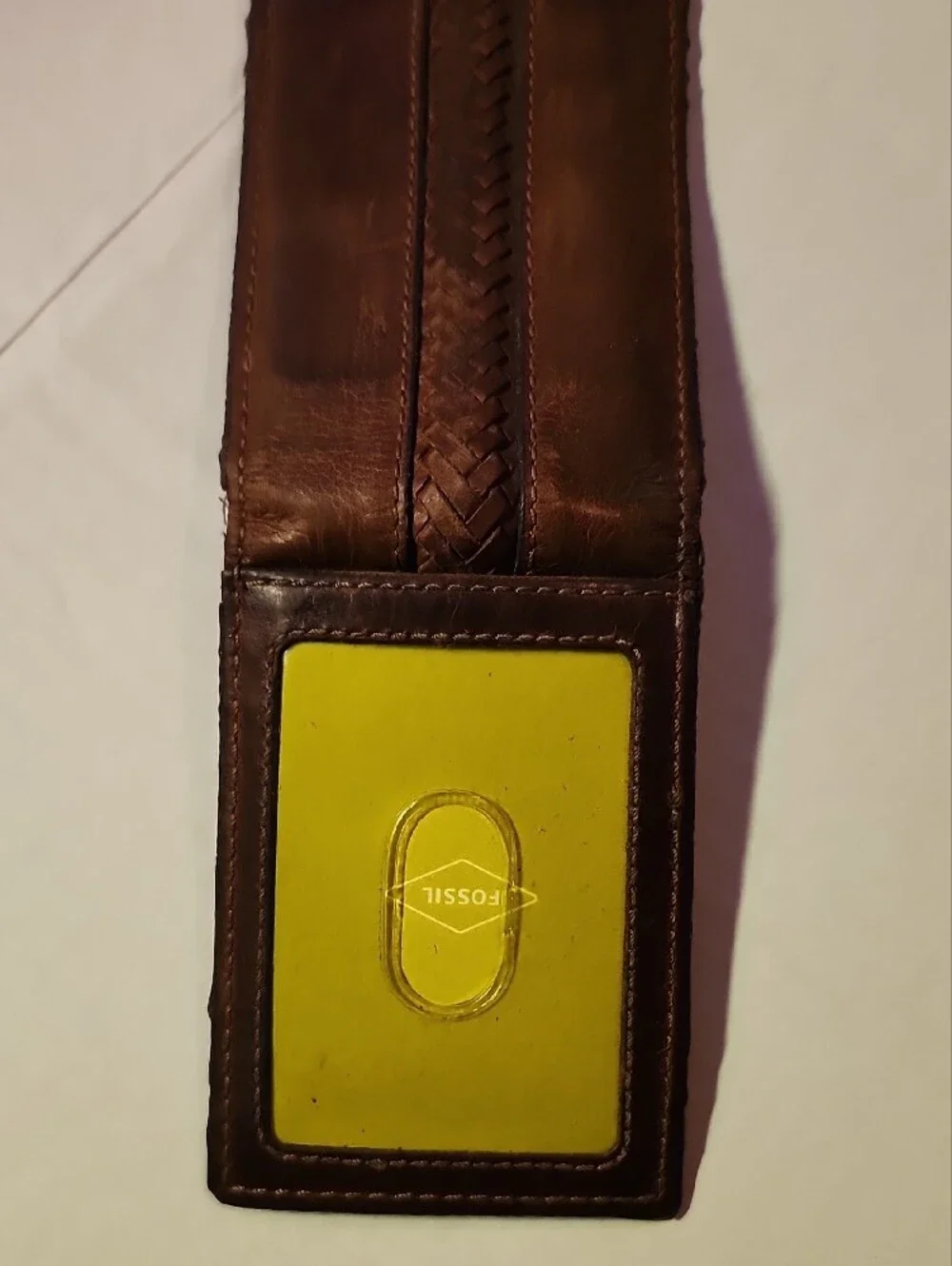 Fossil Brown Leather Card Holder/ Wallet with ID Window